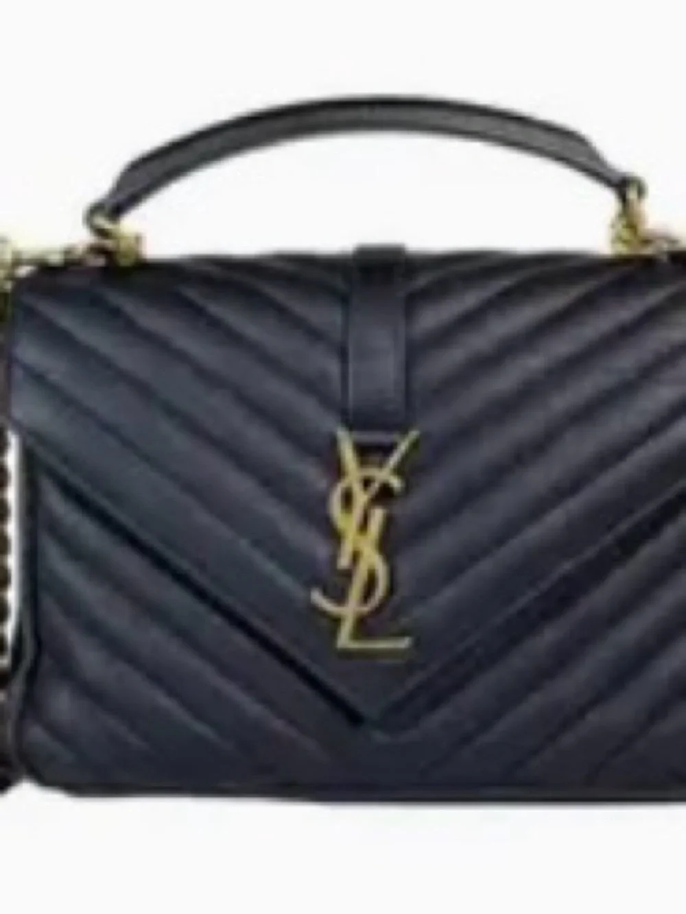 Saint Laurent Black Quilted Top-Handle Satchel with Gold Hardware